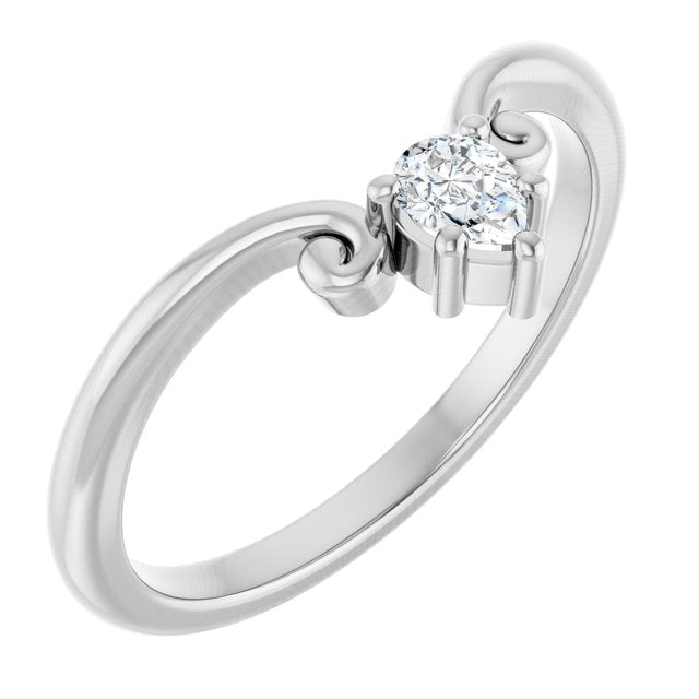14K White 1/6 CTW Natural Diamond Contour Band