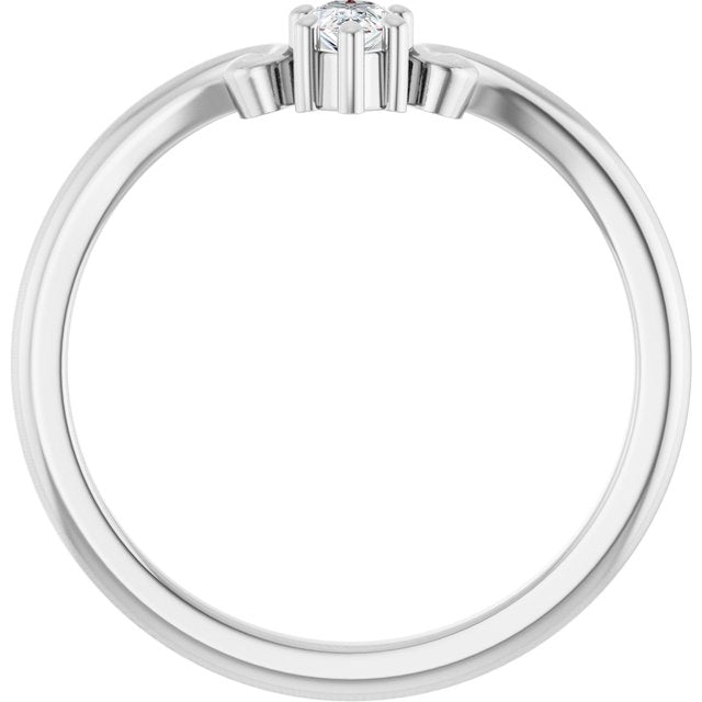 14K White 1/6 CTW Natural Diamond Contour Band