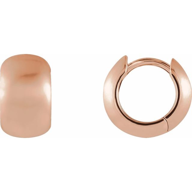 14K Rose Hinged 11.5 mm Hoop Earrings