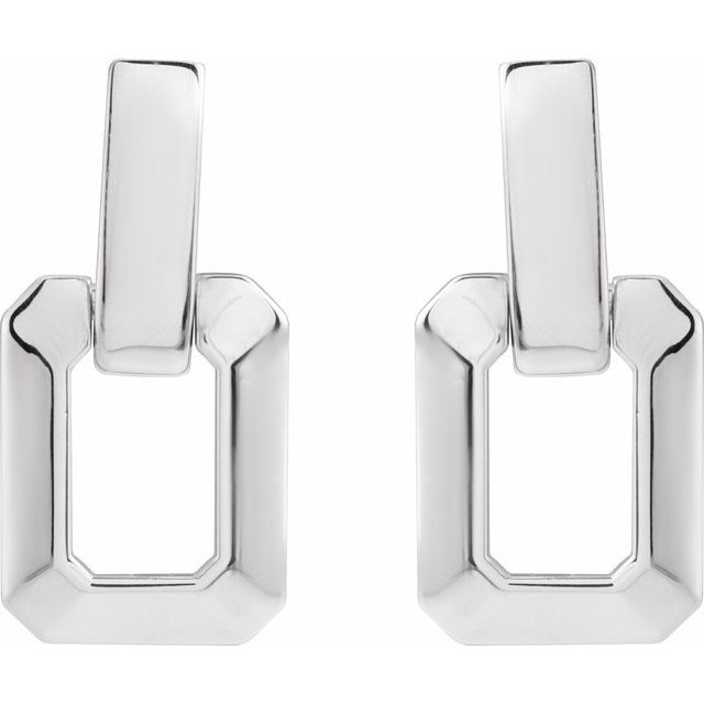 Sterling Silver Geometric Drop Earrings