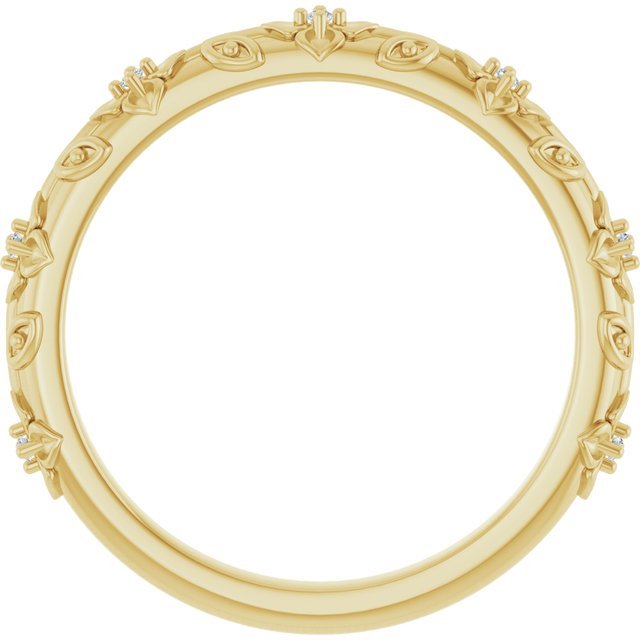 14K Yellow .03 CTW Natural Diamond Floral Band