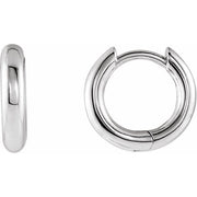 14K White Hinged 12 mm Hoop Earrings