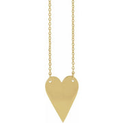 14K Yellow Engravable Heart 18' Necklace
