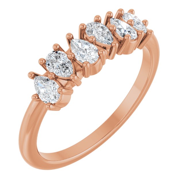 14K Rose 1/2 CTW Natural Diamond Anniversary Band
