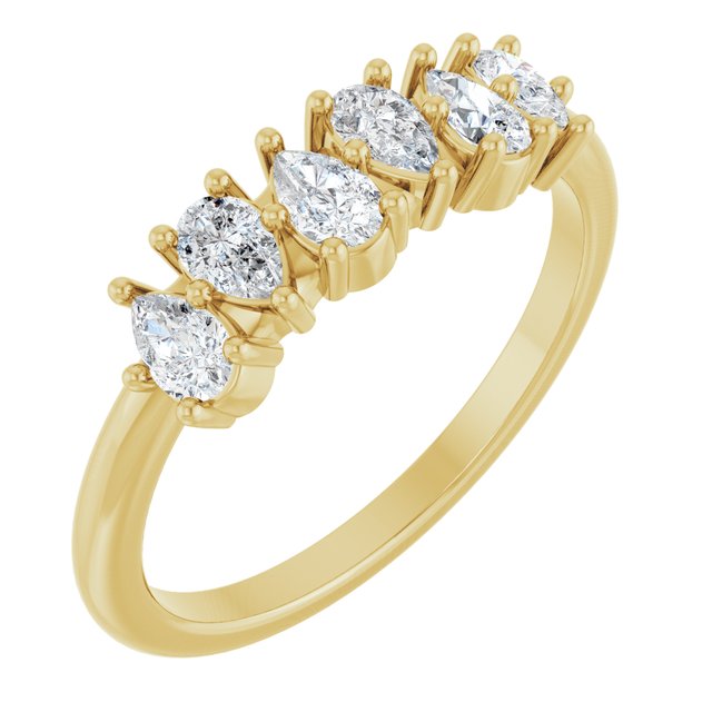 14K Yellow 5/8 CTW Lab-Grown Diamond Anniversary Band