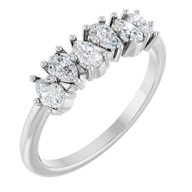 14K White 1/2 CTW Natural Diamond Anniversary Band