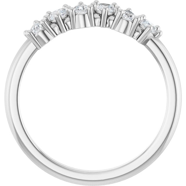 14K White 1/2 CTW Natural Diamond Anniversary Band