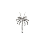 14K White 1/4 CTW Natural Diamond Palm Tree 16' Necklace