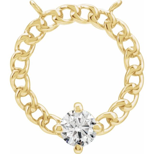 14K Yellow 1/4 CT Natural Diamond Curb Link Necklace Center