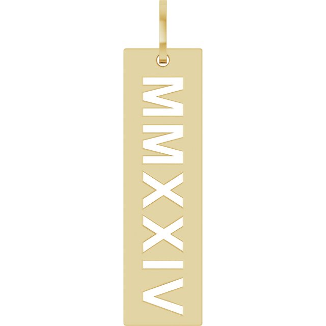 14K Yellow 2024 Year Roman Numeral Pendant