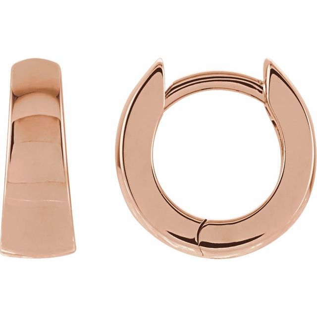 14K Rose Hinged 10.25 mm Hoop Earrings