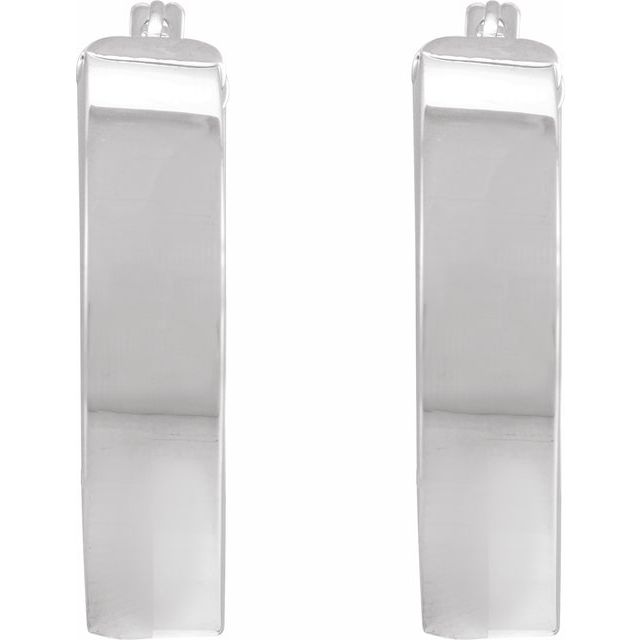 Sterling Silver Flat Tube 23 mm Hoop Earrings