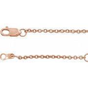 14K Rose 1.5 mm Adjustable Cable 16-18' Chain