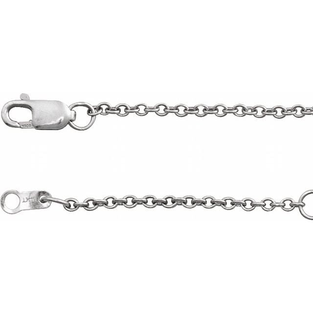 14K White 1.5 mm Adjustable Cable 16-18' Chain