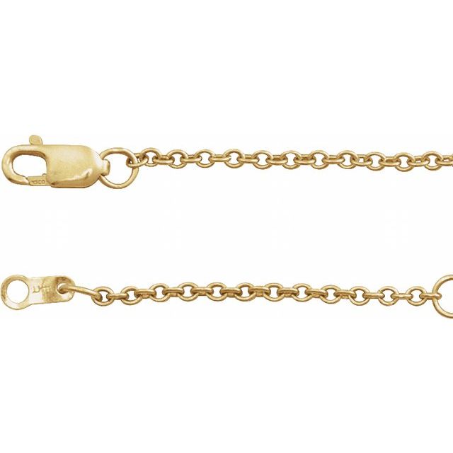 14K Yellow 1.5 mm Adjustable Cable 16-18' Chain