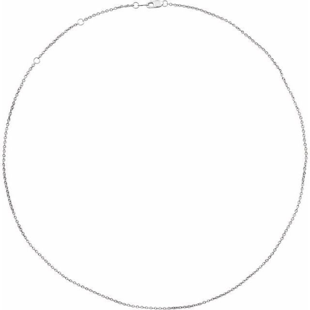 14K White 1.5 mm Adjustable Cable 16-18' Chain