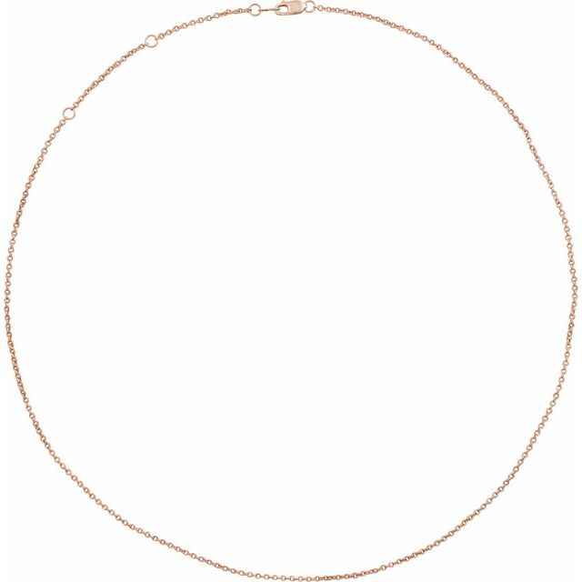14K Rose 1.5 mm Adjustable Cable 16-18' Chain