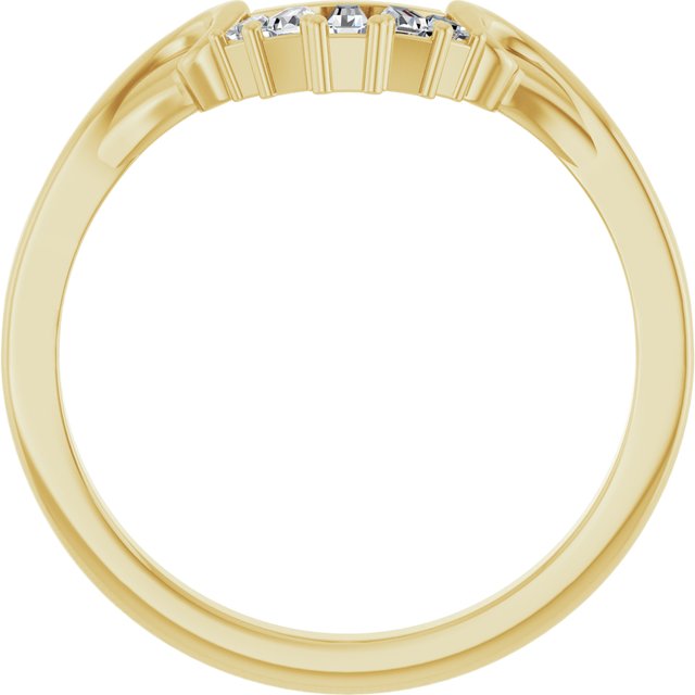 14K Yellow 1/10 CTW Natural Diamond Contour Band