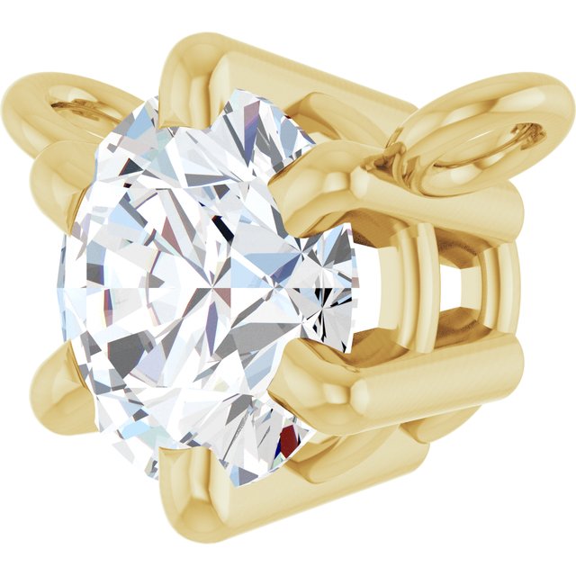 14K Yellow 1/4 CT Lab-Grown Diamond 6-Prong Necklace Center