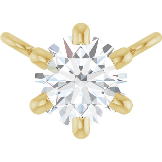 14K Yellow 1/4 CT Lab-Grown Diamond 6-Prong Necklace Center