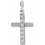 Sterling Silver Lab-Grown Diamond Cross Pendant