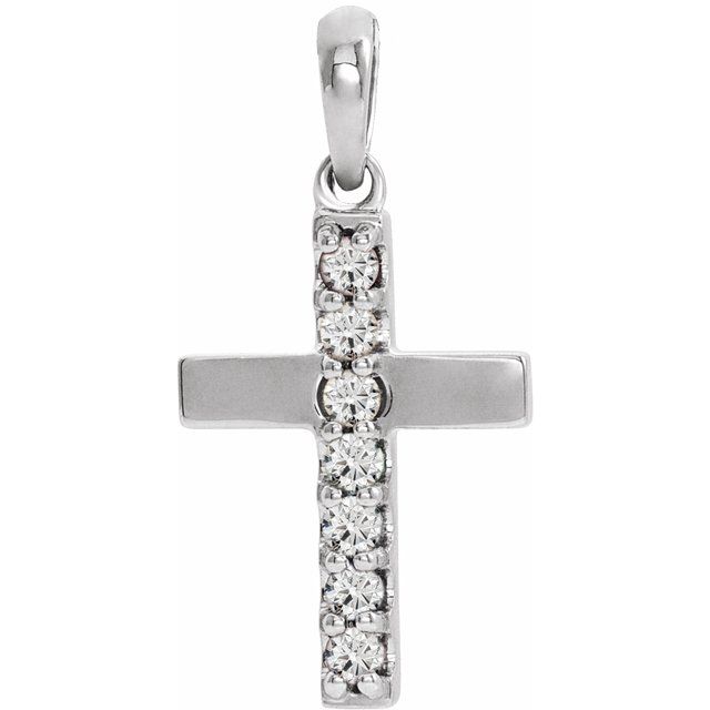 Sterling Silver Lab-Grown Diamond Cross Pendant