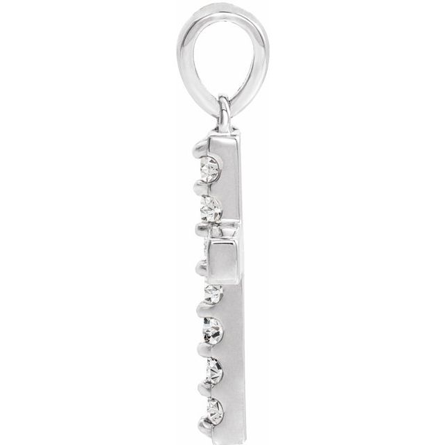 Sterling Silver Lab-Grown Diamond Cross Pendant