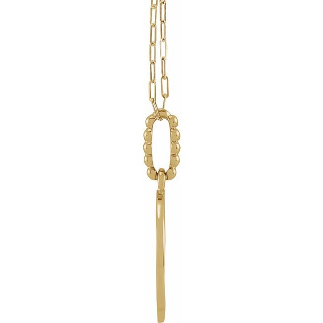 14K Yellow Blue Enamel Evil Eye 18' Necklace