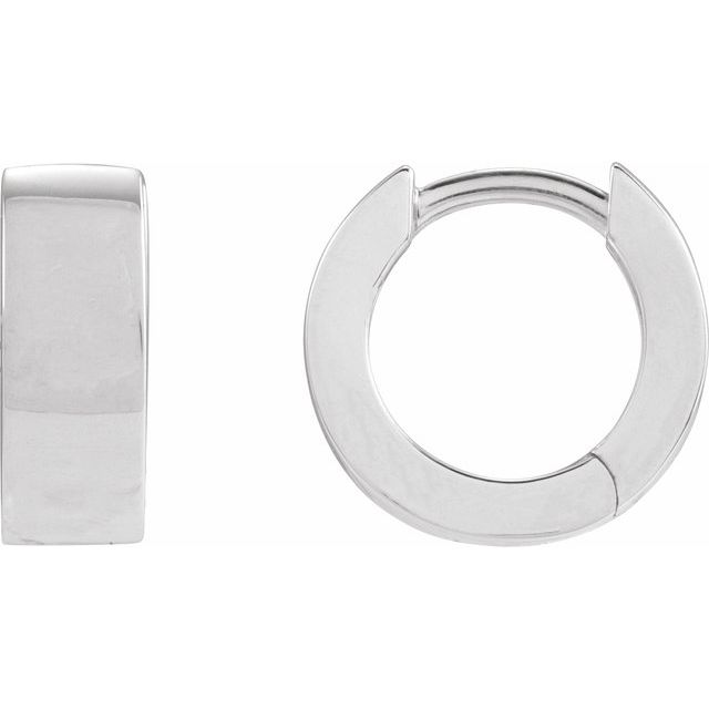 Sterling Silver Hinged 11.5 mm Hoop Earrings