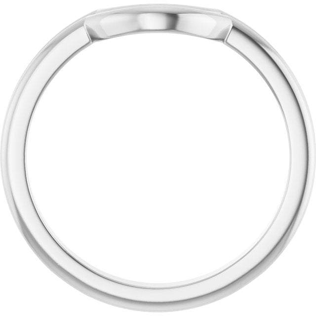14K White Contour Band