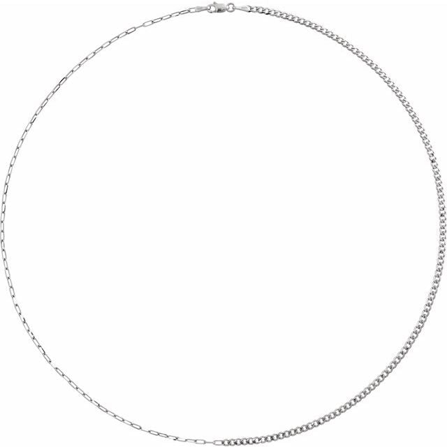 Sterling Silver 2.7 mm Curb & Paperclip-Style 20' Chain