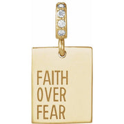 14K Yellow .02 CTW Natural Diamond Faith Over Fear Pendant