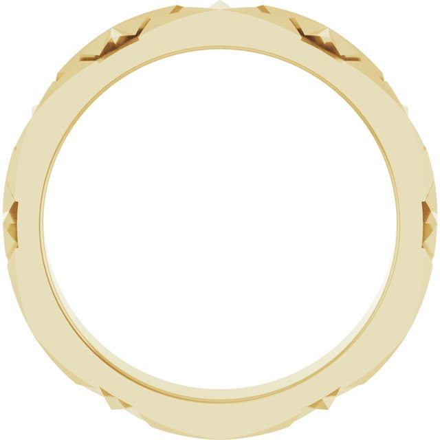 14K Yellow 3.5 mm Art Deco Patterned Band Size 4.5