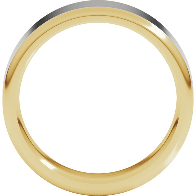 14K Yellow/White 7 mm Flat Band with Round Edge Size 9