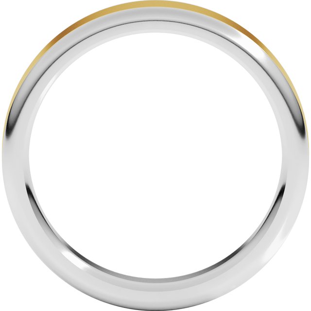 14K White/Yellow 5 mm Flat Band with Round Edge Size 10