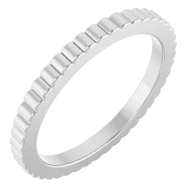 Sterling Silver Grooved Band Size 6
