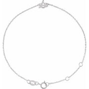 14K White Initial S 6 1/2-7 1/2' Bracelet