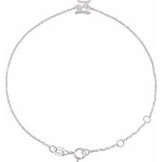 14K White Initial Z 6 1/2-7 1/2' Bracelet