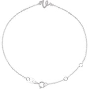 14K White Initial V 6 1/2-7 1/2' Bracelet