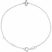 14K White Initial I 6 1/2-7 1/2' Bracelet