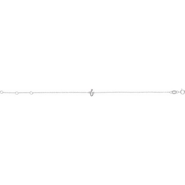 14K White Initial I 6 1/2-7 1/2' Bracelet