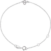 14K White Initial O 6 1/2-7 1/2' Bracelet