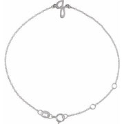 14K White Initial Q 6 1/2-7 1/2' Bracelet