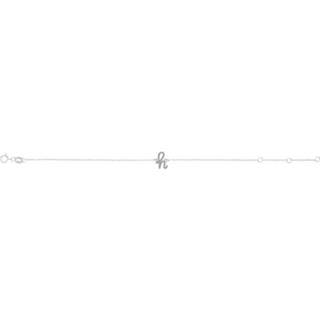 14K White Initial H 6 1/2-7 1/2' Bracelet
