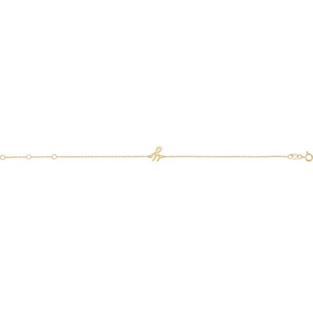 14K Yellow Initial Y 6 1/2-7 1/2' Bracelet