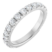 14K White 1 CTW Lab-Grown Diamond French-Set Matching Band