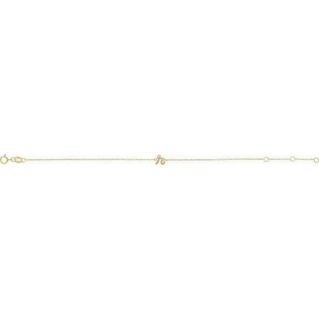 14K Yellow Initial R 6 1/2-7 1/2' Bracelet