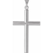 14K White 31.5x20 mm Cross Pendant