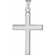 14K White Cross Pendant