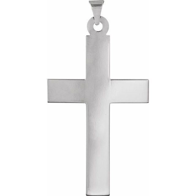 14K White Cross Pendant